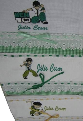 Pano De Boca Ben 10 Bordado E Personalizado Com Nome Ou Tema